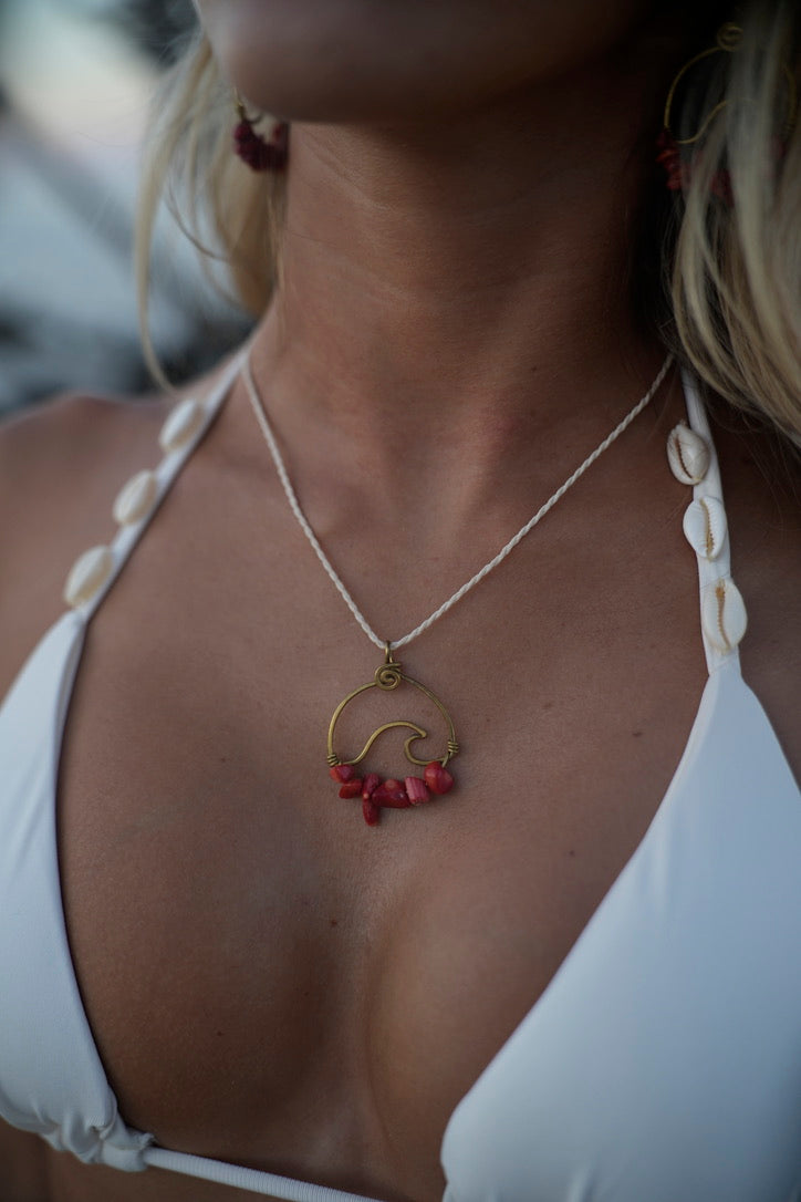 Wavey Necklace Bronze (Gold Color)