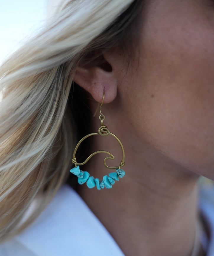 Wavey Earrings Bronze (Gold Color)