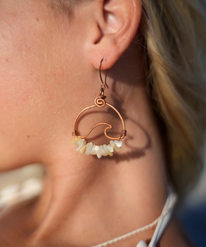 Wavey Earrings Copper