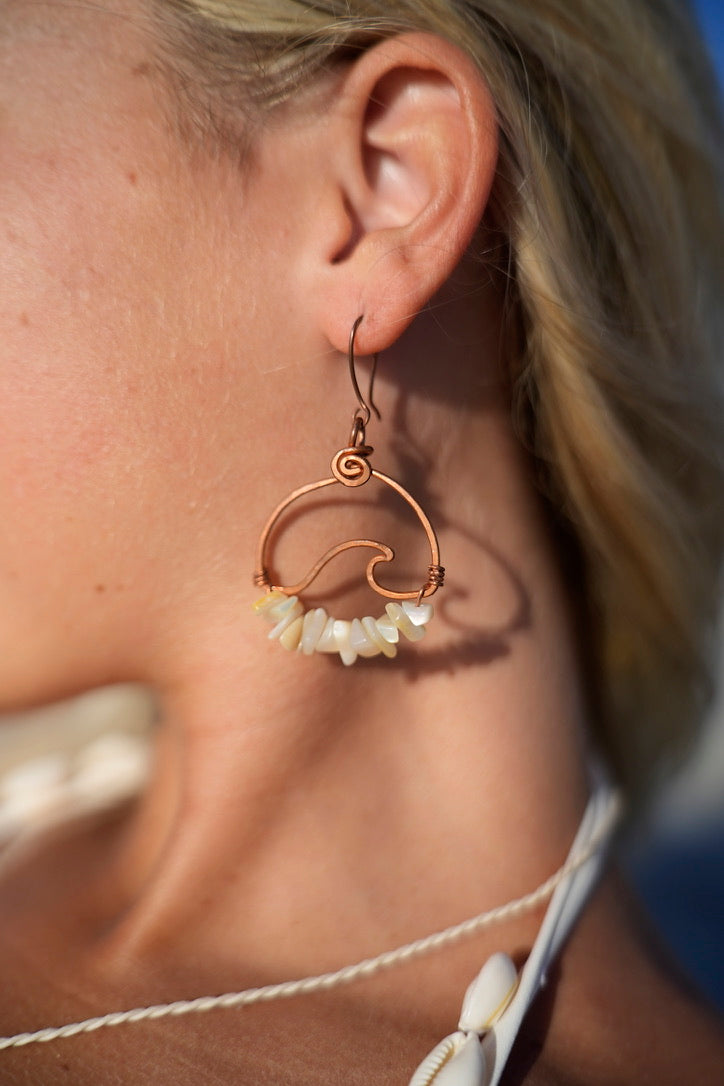 Wavey Earrings Copper