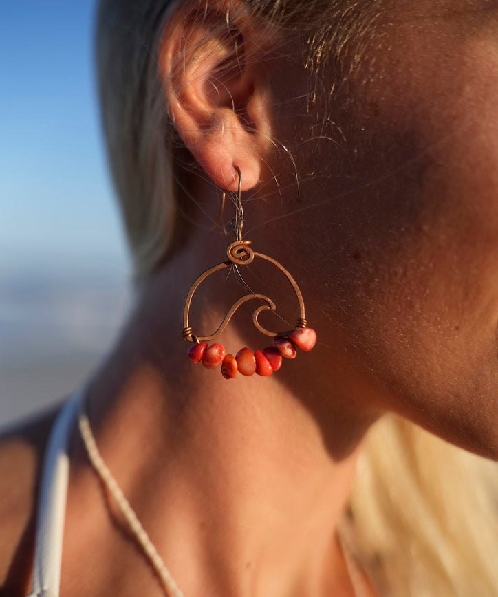 Wavey Earrings Copper