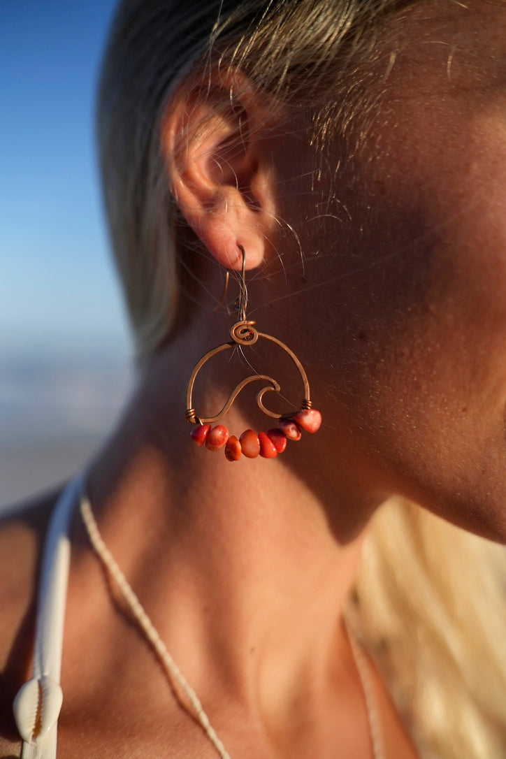 Wavey Earrings Copper