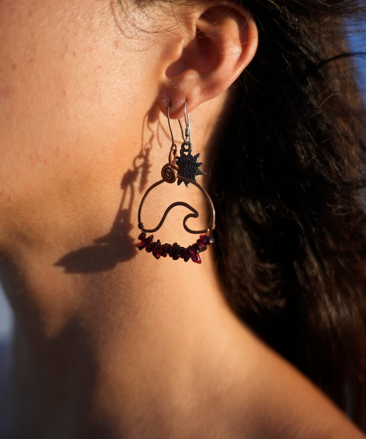 Wavey Earrings Copper
