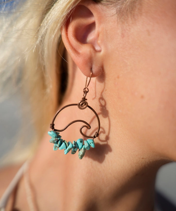Wavey Earrings Copper