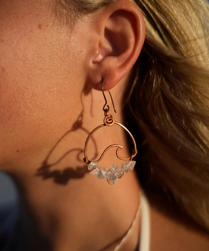 Wavey Earrings Copper