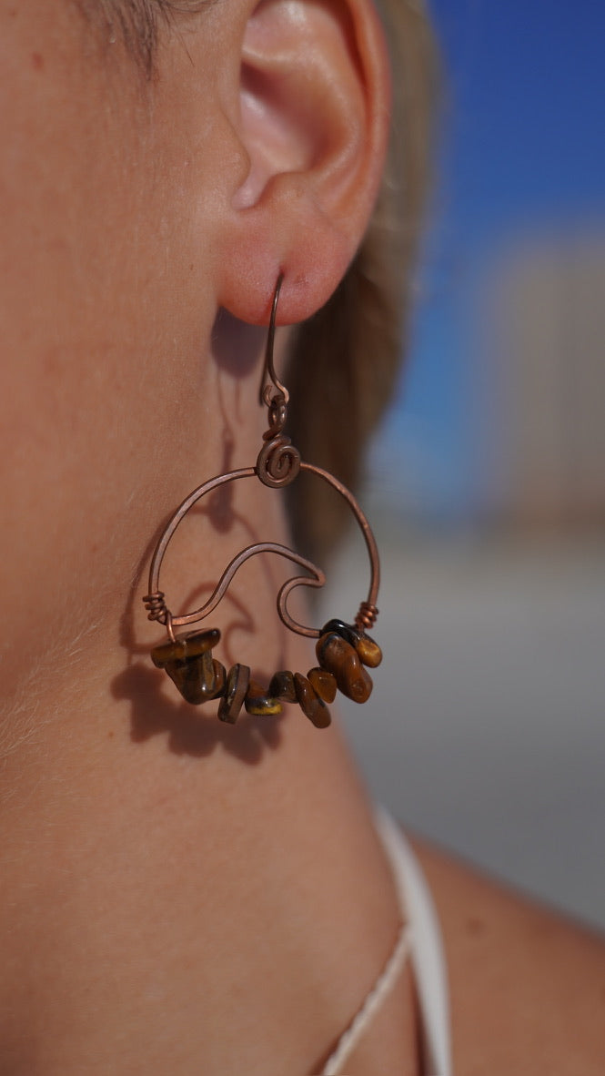 Wavey Earrings Copper