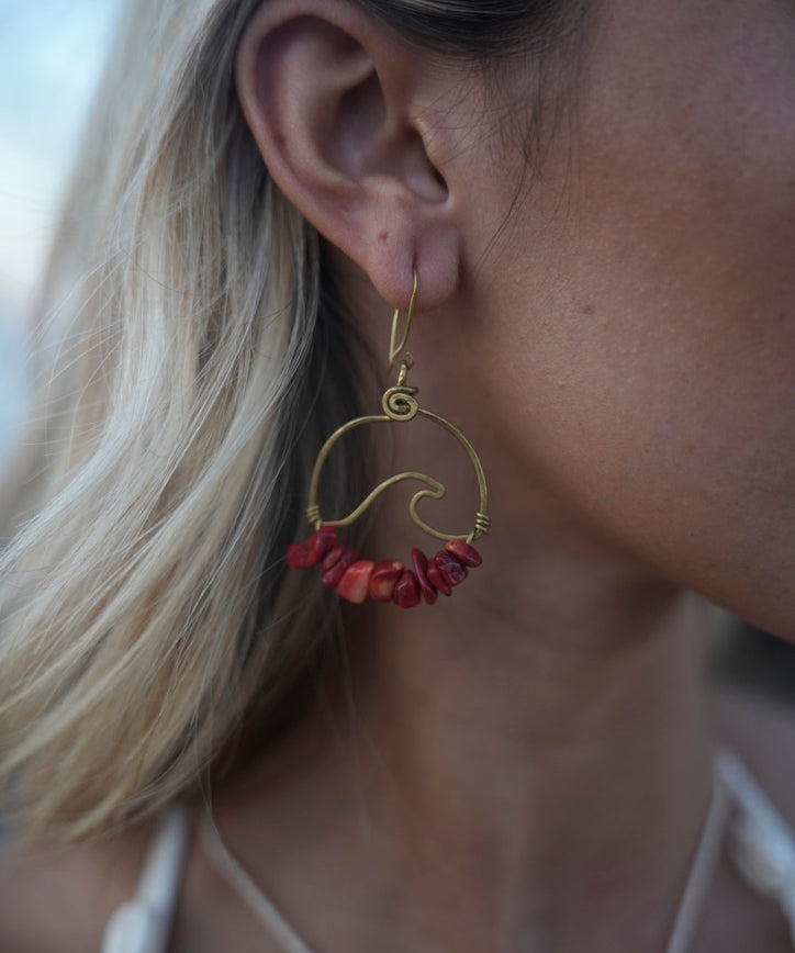 Wavey Earrings Bronze (Gold Color)