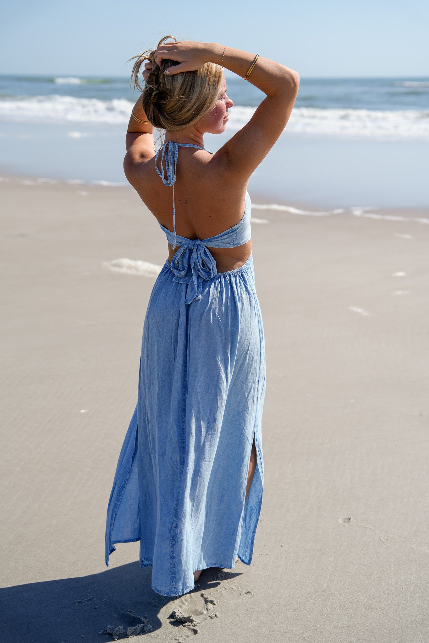 Laguna Dress – Shell Detail Halter Maxi Dress