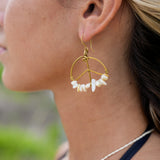 Peace Sign Earrings Bronze (Gold)