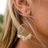Peace Sign Earrings Alpaca Silver