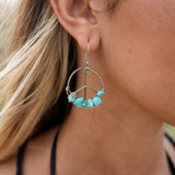 Peace Sign Earrings Alpaca Silver