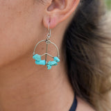 Peace Sign Earrings Alpaca Silver