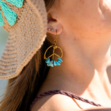 Peace Sign Earrings Bronze (Gold)