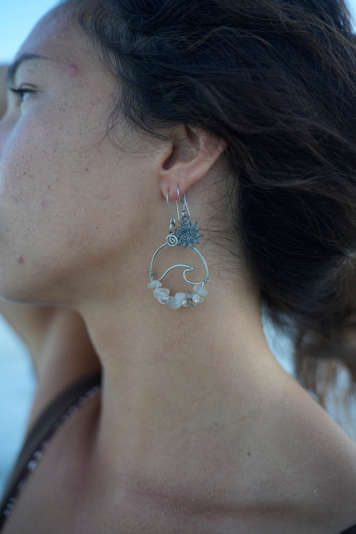 Wavey Earrings Alpaca Silver