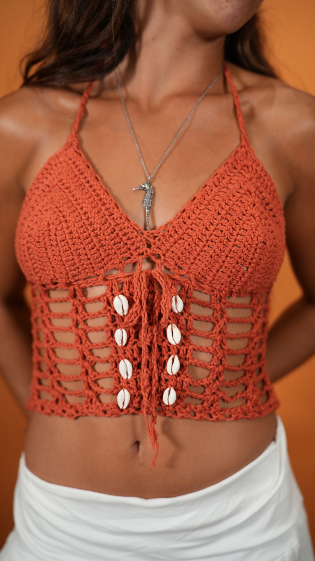 Isabella Crochet Shell Top