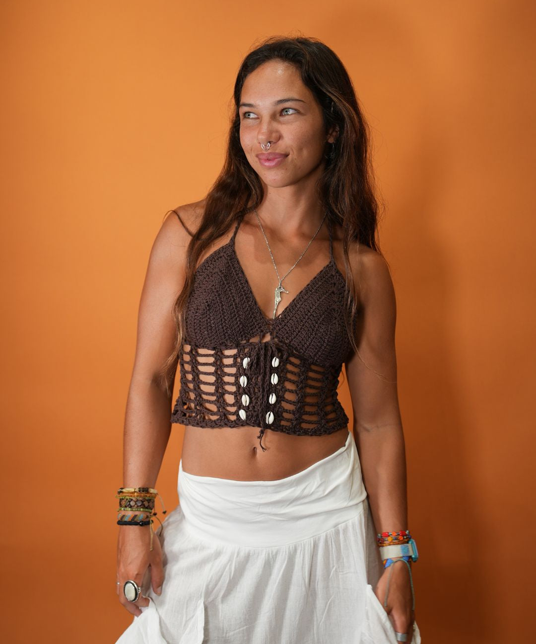 Isabella Crochet Shell Top